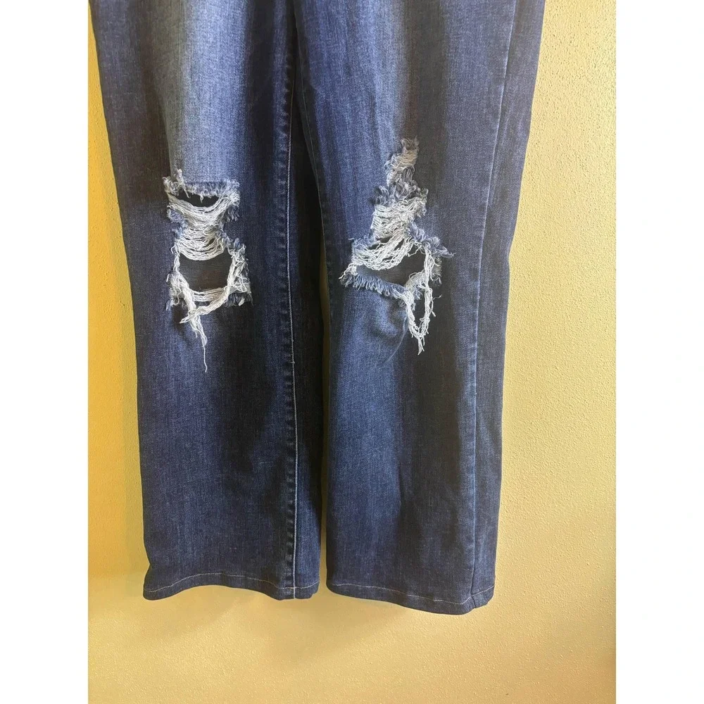 Judy Blue Straight Fit‎ Women's Denim Blue Jeans Distressed Size 7/28